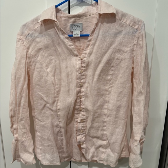 LOFT Other - LOFT Pink Linen Button Down Shirt